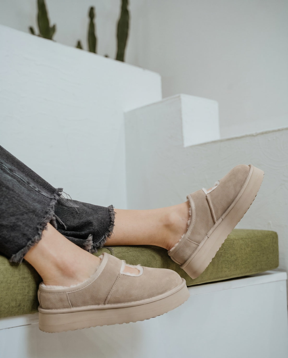 Aspen Suede Mary Jane Slippers