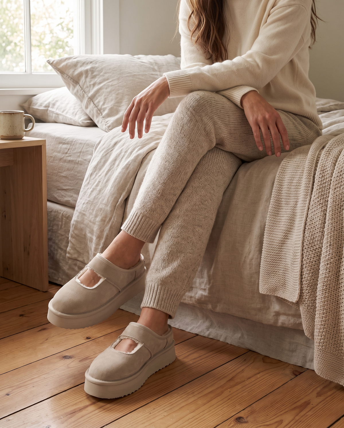 Aspen Suede Mary Jane Slippers